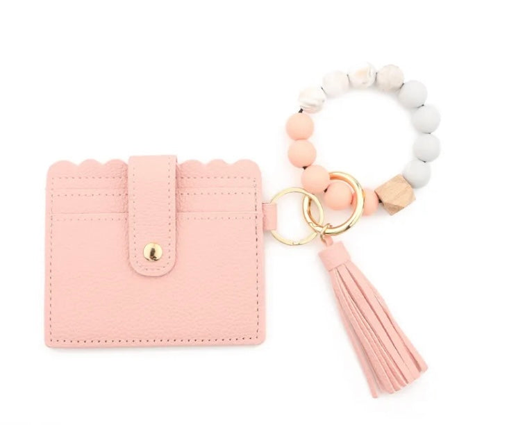 Silicone Beaded Wristlets with Cardholder