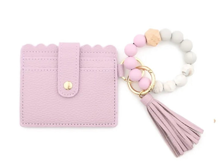 Silicone Beaded Wristlets with Cardholder