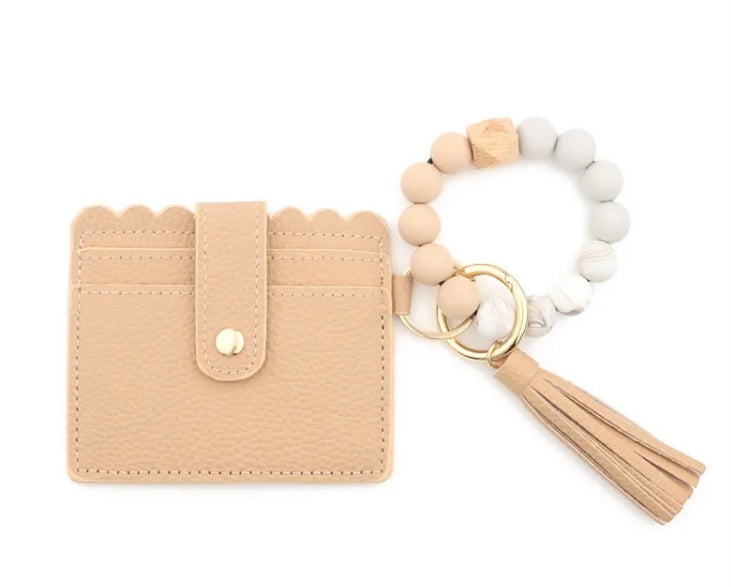 Silicone Beaded Wristlets with Cardholder