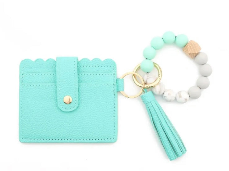 Silicone Beaded Wristlets with Cardholder