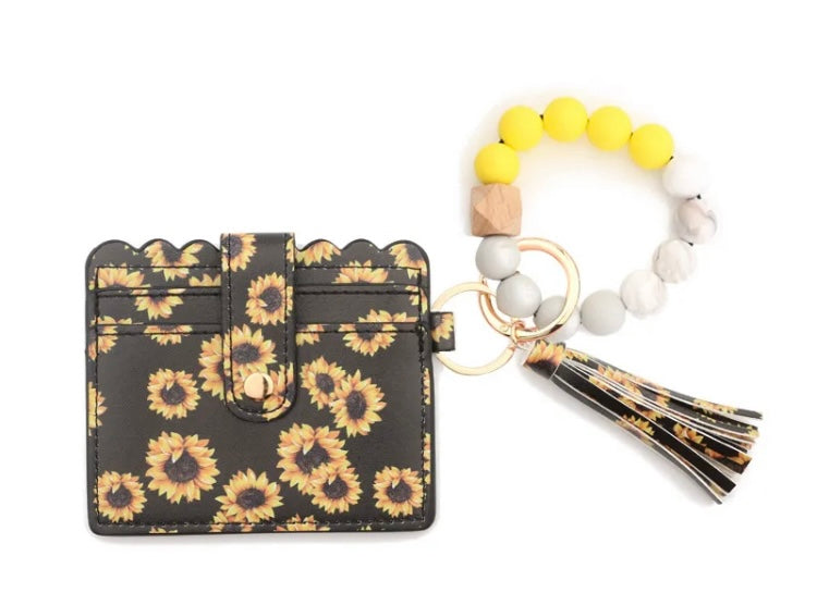 Silicone Beaded Wristlets with Cardholder
