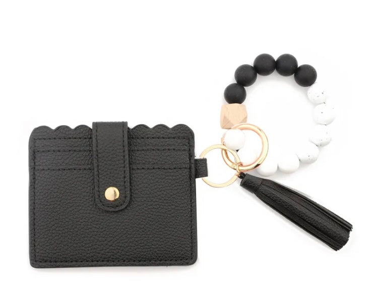 Silicone Beaded Wristlets with Cardholder