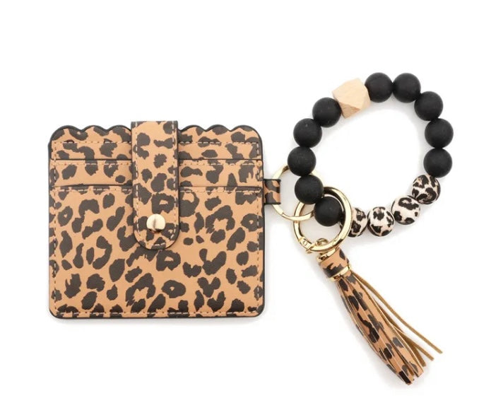 Silicone Beaded Wristlets with Cardholder