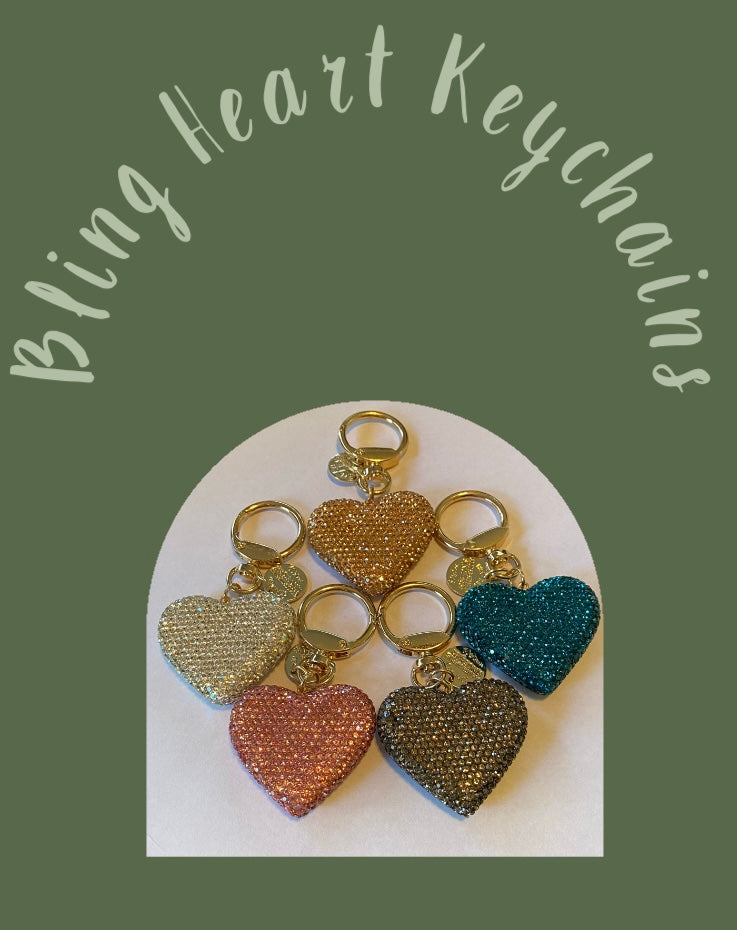 Bling Heart Keychains