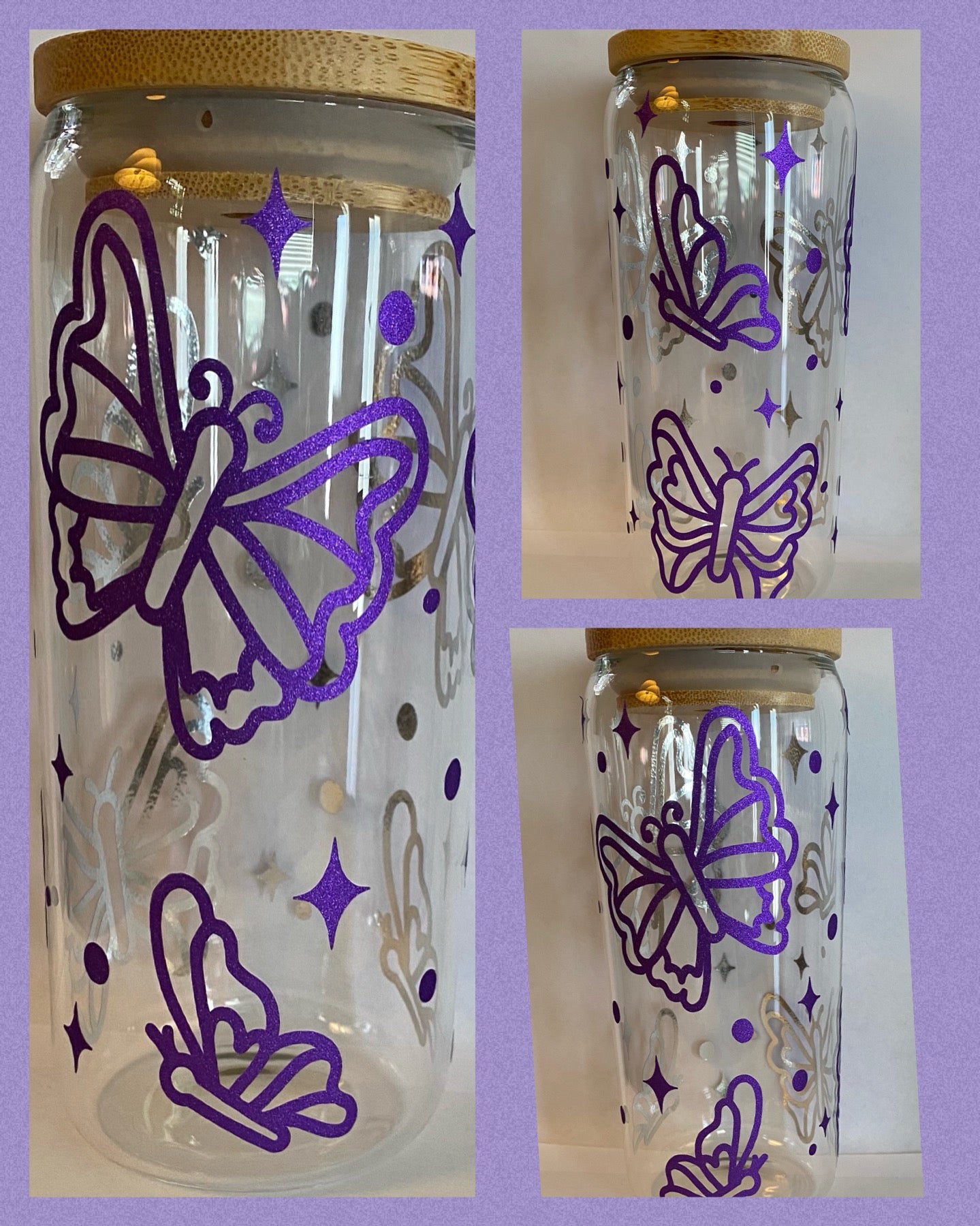 Glass Cups with Bamboo Lids & Straw - 20 oz