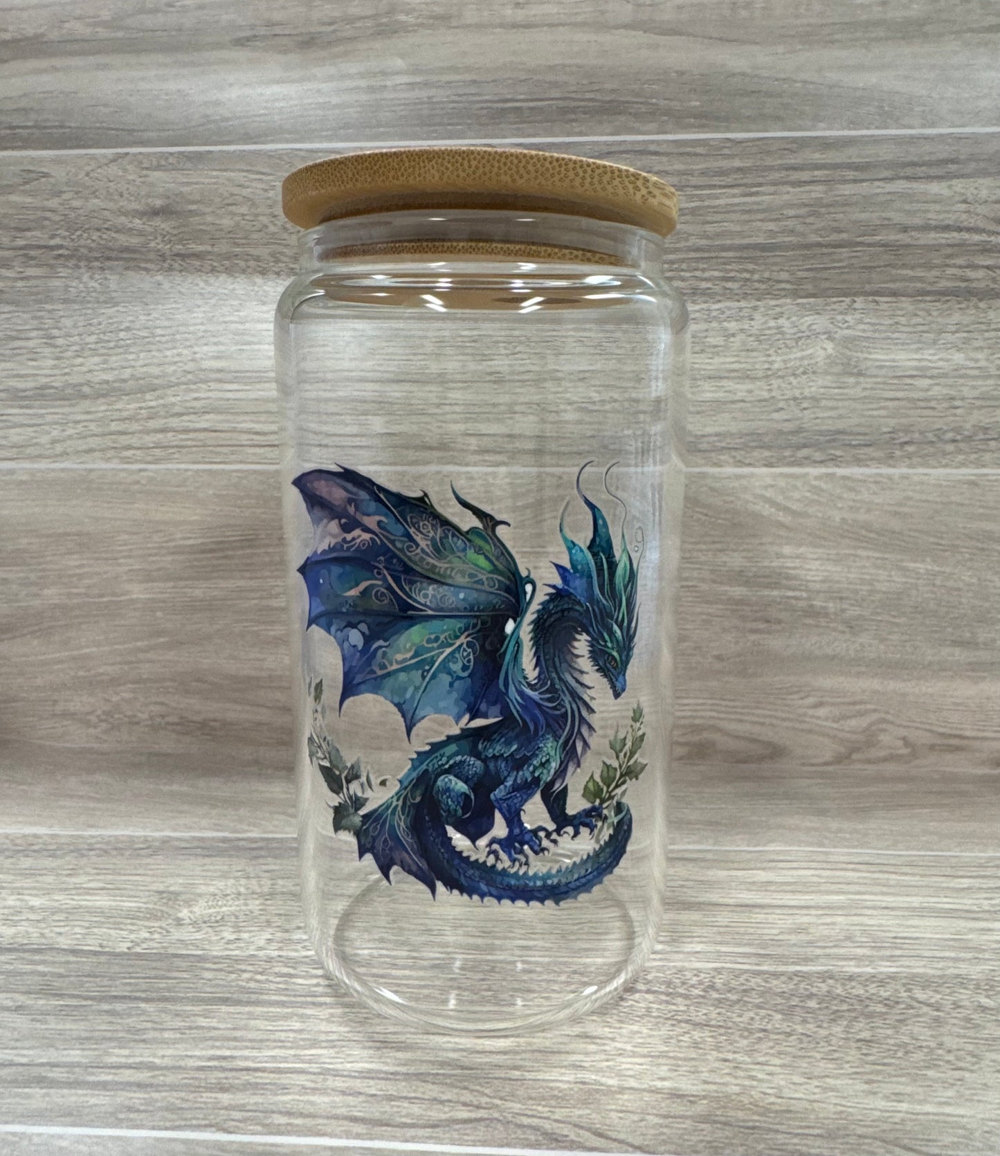 Glass Cups with Bamboo Lids & Straw - 16 oz - ANIMALS