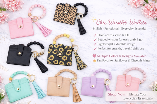 Silicone Beaded Wristlets with Cardholder